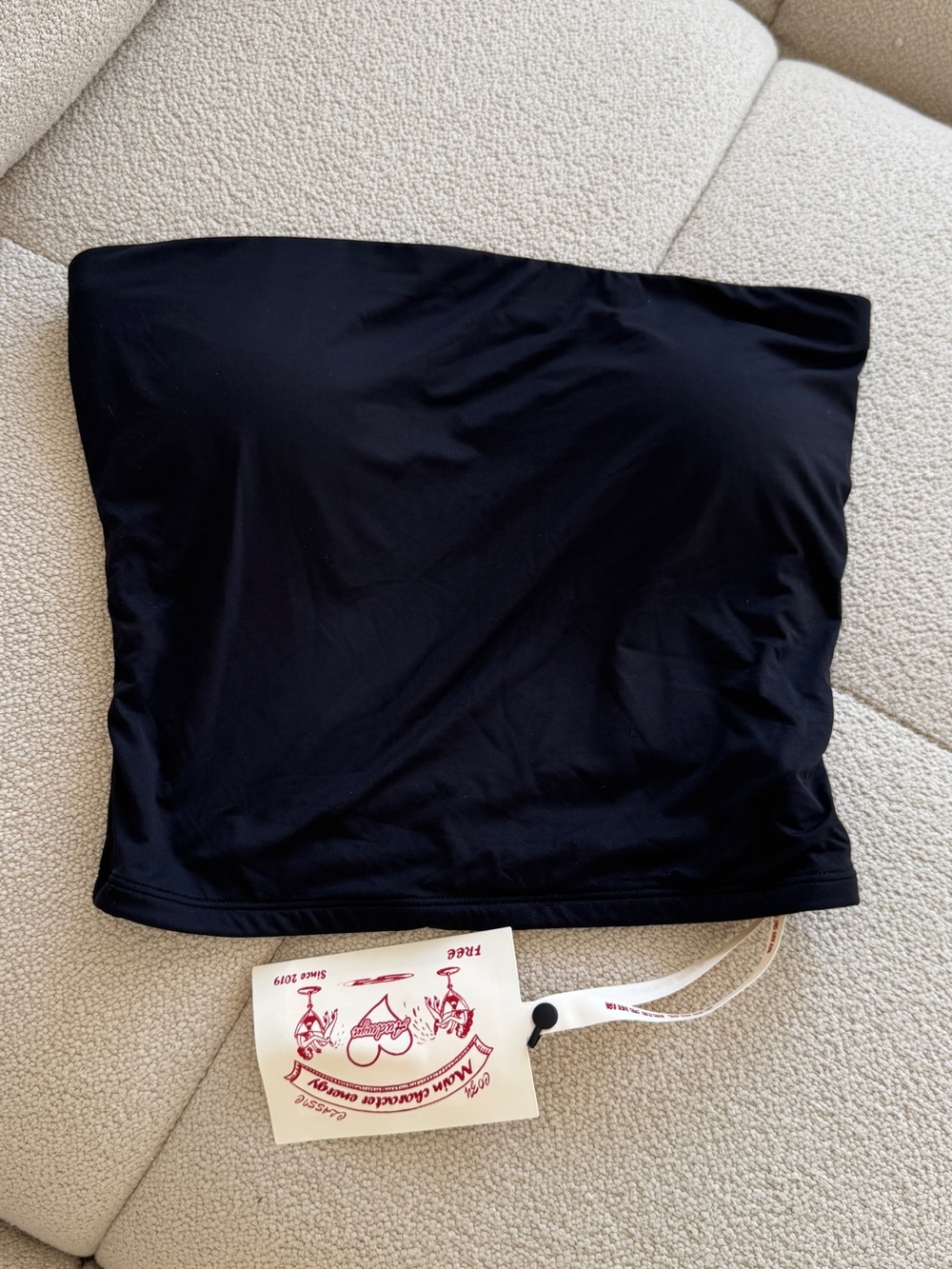 Black Strapless Tube Top with Tag